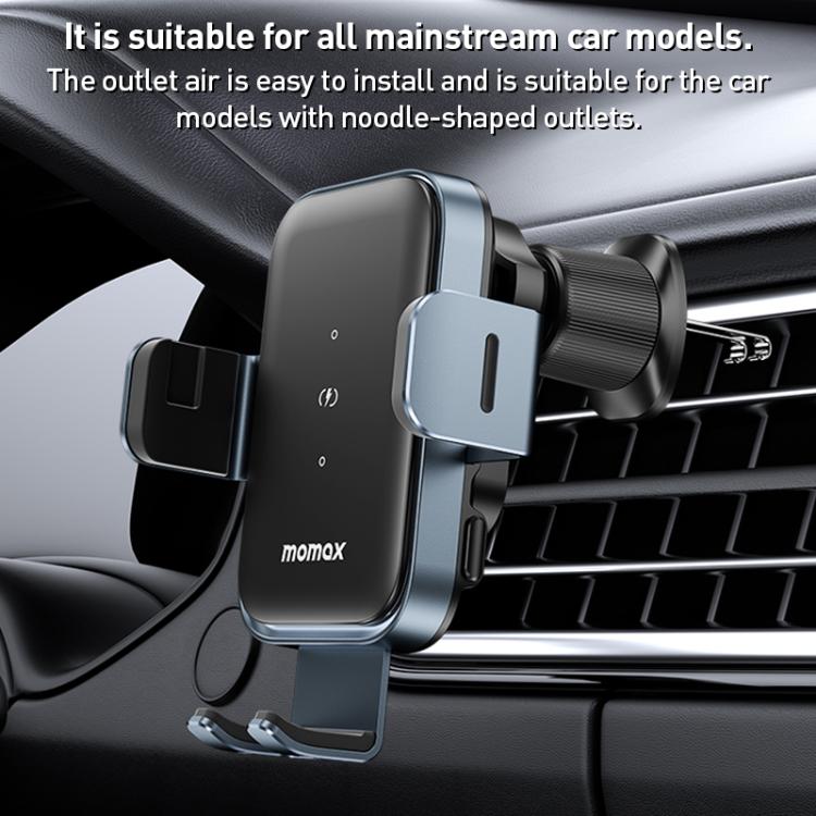 MOMAX CM26E Q Mount Smart6 15W Dual Coil Induction Wireless Fast Charging Car Holder, CM26E