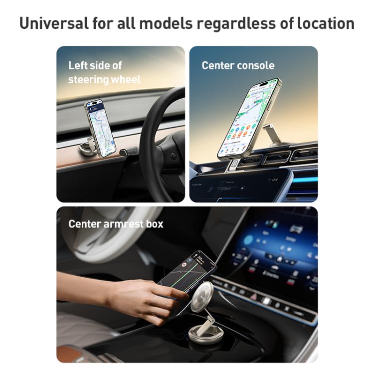 MOMAX CM30 Pac Mount Universal Transparent Magnetic Rotating Car Holder, CM30 (Dark Grey), CM30 (Titanium Gold)