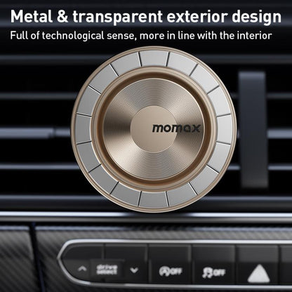 MOMAX CM35 1-Move Relaxaire Aluminum Alloy Magnetic Car Aromatherapy Holder, CM35 (Dark Grey), CM35 (Titanium Gold)