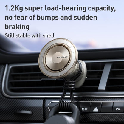 MOMAX CM35 1-Move Relaxaire Aluminum Alloy Magnetic Car Aromatherapy Holder, CM35 (Dark Grey), CM35 (Titanium Gold)