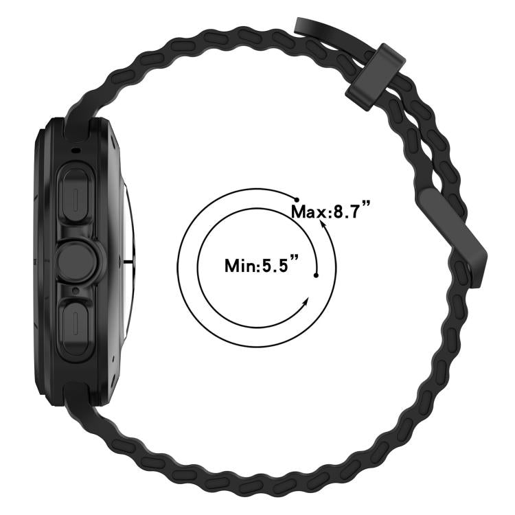Dual-row Holes Silicone Watch Band with TPU Case