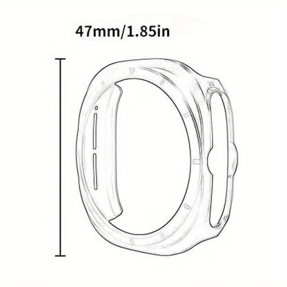 Dual-row Holes Silicone Watch Band with TPU Case
