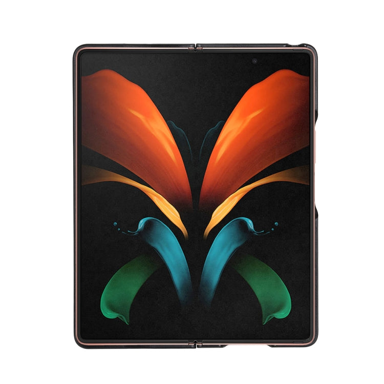Two-color Cowhide Texture PU Shockproof Protective Case, For Samsung Galaxy Z Fold2 5G