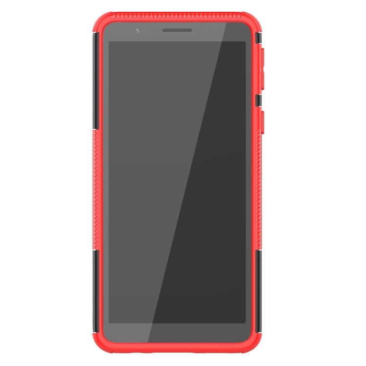 Tire Texture Shockproof TPU + PC Protective Case with Holder, For Samsung Galaxy A01 Core