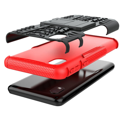 Tire Texture Shockproof TPU + PC Protective Case with Holder, For Samsung Galaxy A01 Core