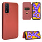 Carbon Fiber Texture Magnetic Horizontal Flip TPU + PC + PU Leather Case with Card Slot, For OPPO Realme V3, For Samsung Galaxy A42 5G, For Vivo Y20 / Y20i (Indian), For Xiaomi Poco X3 NFC, For Xiaomi Redmi K30 Ultra