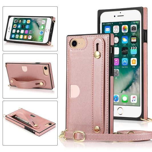 Wrist Strap PU+TPU Shockproof Protective Case with Crossbody Lanyard & Holder & Card Slot, For iPhone 6, For iPhone 7 / 8 / SE 2020, For iPhone 6 Plus, For iPhone 8 Plus / 7 Plus, For iPhone XS / X, For iPhone XR, For iPhone XS Max, For iPhone 11������...