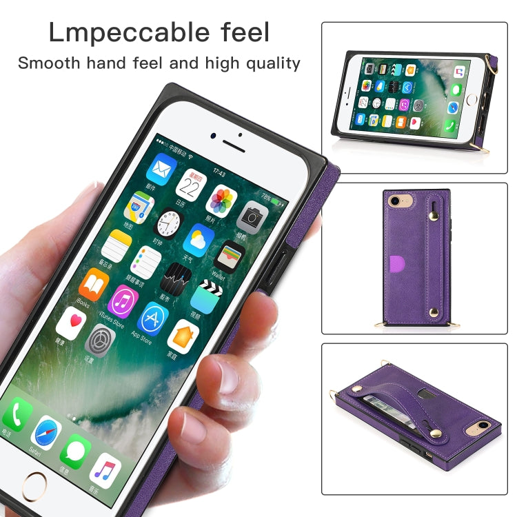 Wrist Strap PU+TPU Shockproof Protective Case with Crossbody Lanyard & Holder & Card Slot, For iPhone 6, For iPhone 7 / 8 / SE 2020, For iPhone 6 Plus, For iPhone 8 Plus / 7 Plus, For iPhone XS / X, For iPhone XR, For iPhone XS Max, For iPhone 11������...