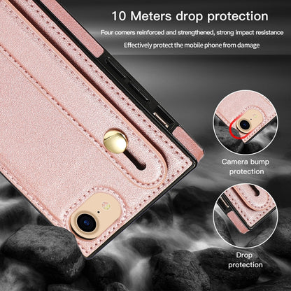 Wrist Strap PU+TPU Shockproof Protective Case with Crossbody Lanyard & Holder & Card Slot, For iPhone 6, For iPhone 7 / 8 / SE 2020, For iPhone 6 Plus, For iPhone 8 Plus / 7 Plus, For iPhone XS / X, For iPhone XR, For iPhone XS Max, For iPhone 11������...
