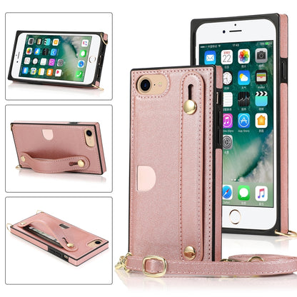 Wrist Strap PU+TPU Shockproof Protective Case with Crossbody Lanyard & Holder & Card Slot, For iPhone 6, For iPhone 7 / 8 / SE 2020, For iPhone 6 Plus, For iPhone 8 Plus / 7 Plus, For iPhone XS / X, For iPhone XR, For iPhone XS Max, For iPhone 11������...