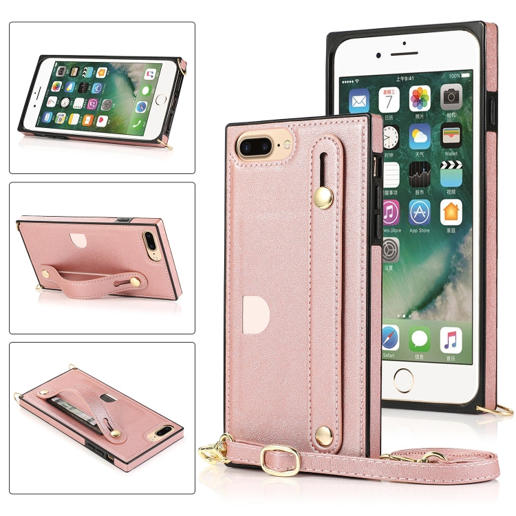 Wrist Strap PU+TPU Shockproof Protective Case with Crossbody Lanyard & Holder & Card Slot, For iPhone 6, For iPhone 7 / 8 / SE 2020, For iPhone 6 Plus, For iPhone 8 Plus / 7 Plus, For iPhone XS / X, For iPhone XR, For iPhone XS Max, For iPhone 11������...