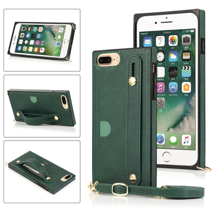 Wrist Strap PU+TPU Shockproof Protective Case with Crossbody Lanyard & Holder & Card Slot, For iPhone 6, For iPhone 7 / 8 / SE 2020, For iPhone 6 Plus, For iPhone 8 Plus / 7 Plus, For iPhone XS / X, For iPhone XR, For iPhone XS Max, For iPhone 11������...