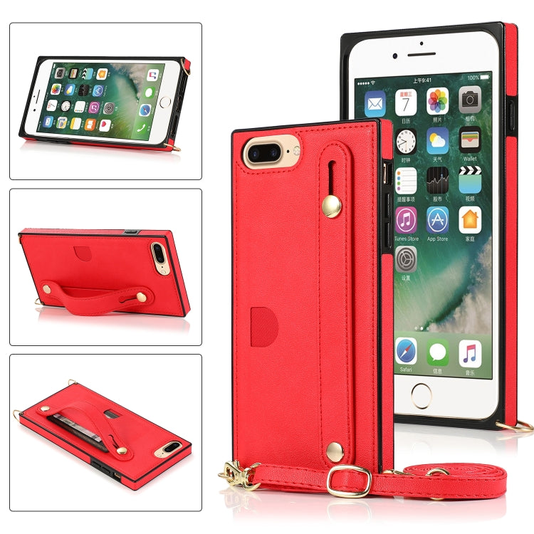Wrist Strap PU+TPU Shockproof Protective Case with Crossbody Lanyard & Holder & Card Slot, For iPhone 6, For iPhone 7 / 8 / SE 2020, For iPhone 6 Plus, For iPhone 8 Plus / 7 Plus, For iPhone XS / X, For iPhone XR, For iPhone XS Max, For iPhone 11������...