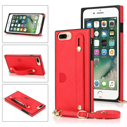 Wrist Strap PU+TPU Shockproof Protective Case with Crossbody Lanyard & Holder & Card Slot, For iPhone 6, For iPhone 7 / 8 / SE 2020, For iPhone 6 Plus, For iPhone 8 Plus / 7 Plus, For iPhone XS / X, For iPhone XR, For iPhone XS Max, For iPhone 11������...