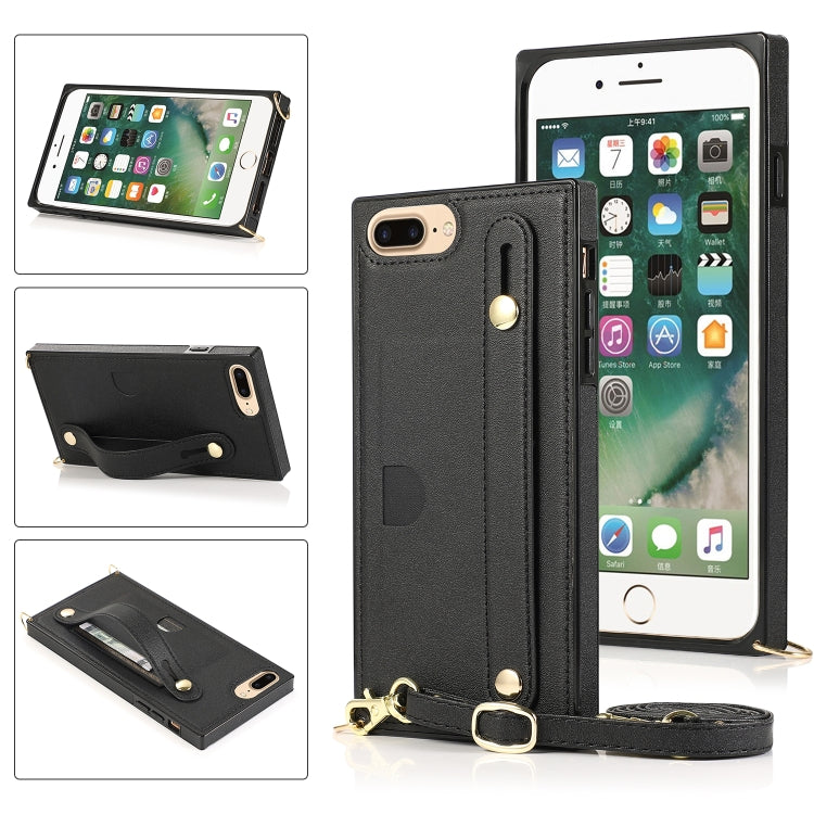Wrist Strap PU+TPU Shockproof Protective Case with Crossbody Lanyard & Holder & Card Slot, For iPhone 6, For iPhone 7 / 8 / SE 2020, For iPhone 6 Plus, For iPhone 8 Plus / 7 Plus, For iPhone XS / X, For iPhone XR, For iPhone XS Max, For iPhone 11������...