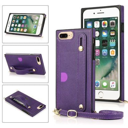 Wrist Strap PU+TPU Shockproof Protective Case with Crossbody Lanyard & Holder & Card Slot, For iPhone 6, For iPhone 7 / 8 / SE 2020, For iPhone 6 Plus, For iPhone 8 Plus / 7 Plus, For iPhone XS / X, For iPhone XR, For iPhone XS Max, For iPhone 11������...