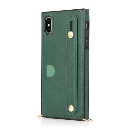 Wrist Strap PU+TPU Shockproof Protective Case with Crossbody Lanyard & Holder & Card Slot, For iPhone 6, For iPhone 7 / 8 / SE 2020, For iPhone 6 Plus, For iPhone 8 Plus / 7 Plus, For iPhone XS / X, For iPhone XR, For iPhone XS Max, For iPhone 11������...