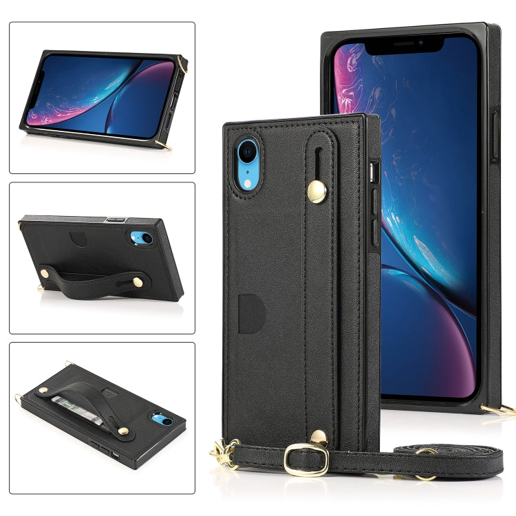 Wrist Strap PU+TPU Shockproof Protective Case with Crossbody Lanyard & Holder & Card Slot, For iPhone 6, For iPhone 7 / 8 / SE 2020, For iPhone 6 Plus, For iPhone 8 Plus / 7 Plus, For iPhone XS / X, For iPhone XR, For iPhone XS Max, For iPhone 11������...