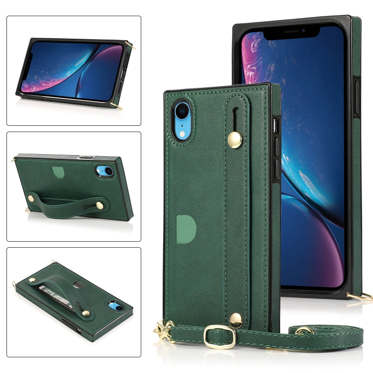 Wrist Strap PU+TPU Shockproof Protective Case with Crossbody Lanyard & Holder & Card Slot, For iPhone 6, For iPhone 7 / 8 / SE 2020, For iPhone 6 Plus, For iPhone 8 Plus / 7 Plus, For iPhone XS / X, For iPhone XR, For iPhone XS Max, For iPhone 11������...
