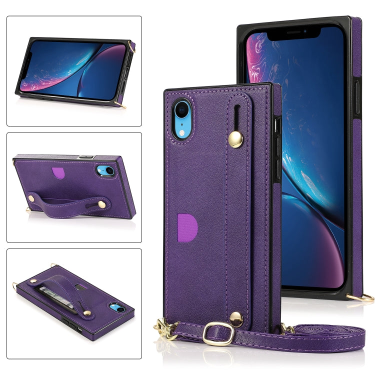 Wrist Strap PU+TPU Shockproof Protective Case with Crossbody Lanyard & Holder & Card Slot, For iPhone 6, For iPhone 7 / 8 / SE 2020, For iPhone 6 Plus, For iPhone 8 Plus / 7 Plus, For iPhone XS / X, For iPhone XR, For iPhone XS Max, For iPhone 11������...