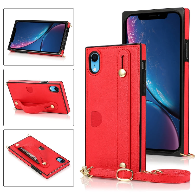 Wrist Strap PU+TPU Shockproof Protective Case with Crossbody Lanyard & Holder & Card Slot, For iPhone 6, For iPhone 7 / 8 / SE 2020, For iPhone 6 Plus, For iPhone 8 Plus / 7 Plus, For iPhone XS / X, For iPhone XR, For iPhone XS Max, For iPhone 11������...