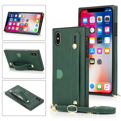 Wrist Strap PU+TPU Shockproof Protective Case with Crossbody Lanyard & Holder & Card Slot, For iPhone 6, For iPhone 7 / 8 / SE 2020, For iPhone 6 Plus, For iPhone 8 Plus / 7 Plus, For iPhone XS / X, For iPhone XR, For iPhone XS Max, For iPhone 11������...