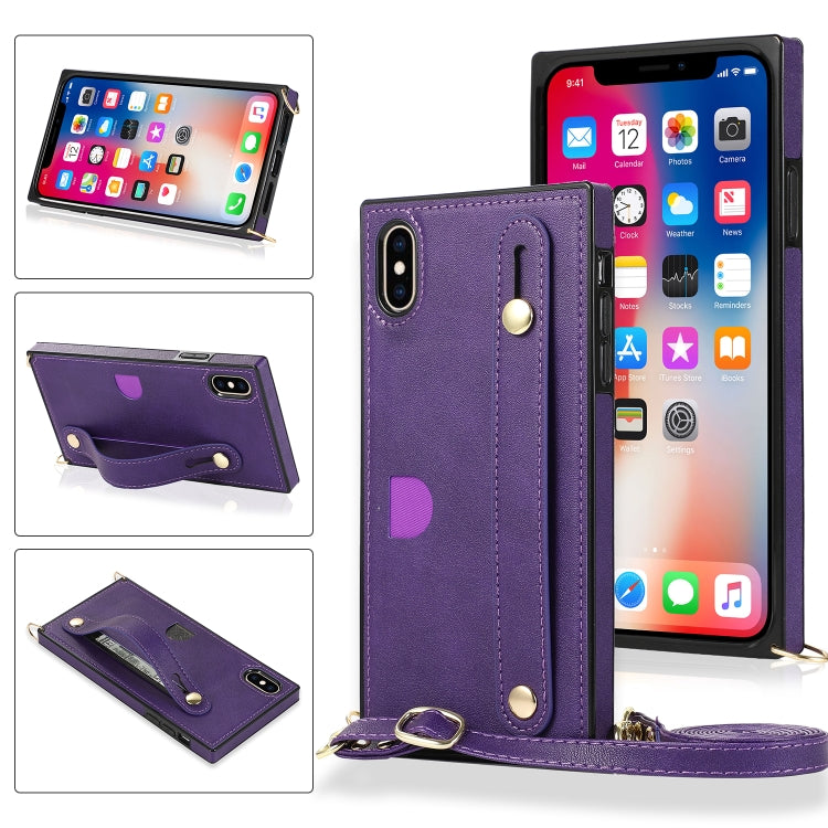 Wrist Strap PU+TPU Shockproof Protective Case with Crossbody Lanyard & Holder & Card Slot, For iPhone 6, For iPhone 7 / 8 / SE 2020, For iPhone 6 Plus, For iPhone 8 Plus / 7 Plus, For iPhone XS / X, For iPhone XR, For iPhone XS Max, For iPhone 11������...