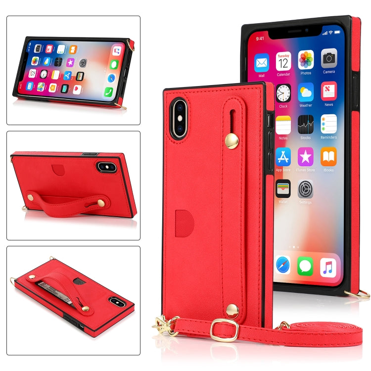 Wrist Strap PU+TPU Shockproof Protective Case with Crossbody Lanyard & Holder & Card Slot, For iPhone 6, For iPhone 7 / 8 / SE 2020, For iPhone 6 Plus, For iPhone 8 Plus / 7 Plus, For iPhone XS / X, For iPhone XR, For iPhone XS Max, For iPhone 11������...