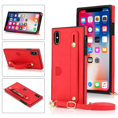 Wrist Strap PU+TPU Shockproof Protective Case with Crossbody Lanyard & Holder & Card Slot, For iPhone 6, For iPhone 7 / 8 / SE 2020, For iPhone 6 Plus, For iPhone 8 Plus / 7 Plus, For iPhone XS / X, For iPhone XR, For iPhone XS Max, For iPhone 11������...