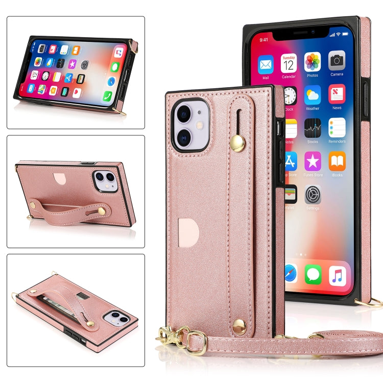 Wrist Strap PU+TPU Shockproof Protective Case with Crossbody Lanyard & Holder & Card Slot, For iPhone 6, For iPhone 7 / 8 / SE 2020, For iPhone 6 Plus, For iPhone 8 Plus / 7 Plus, For iPhone XS / X, For iPhone XR, For iPhone XS Max, For iPhone 11������...