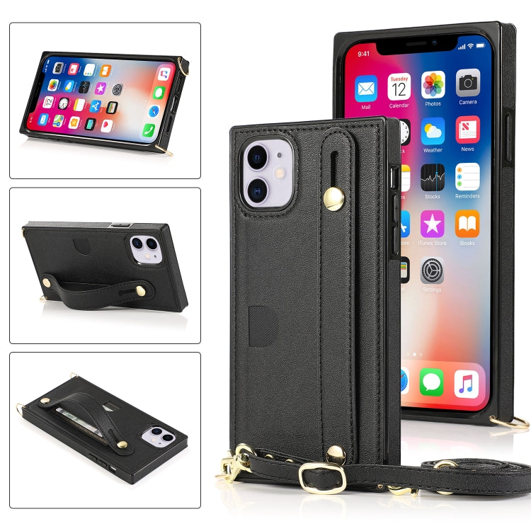 Wrist Strap PU+TPU Shockproof Protective Case with Crossbody Lanyard & Holder & Card Slot, For iPhone 6, For iPhone 7 / 8 / SE 2020, For iPhone 6 Plus, For iPhone 8 Plus / 7 Plus, For iPhone XS / X, For iPhone XR, For iPhone XS Max, For iPhone 11������...