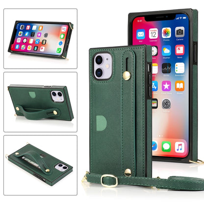 Wrist Strap PU+TPU Shockproof Protective Case with Crossbody Lanyard & Holder & Card Slot, For iPhone 6, For iPhone 7 / 8 / SE 2020, For iPhone 6 Plus, For iPhone 8 Plus / 7 Plus, For iPhone XS / X, For iPhone XR, For iPhone XS Max, For iPhone 11������...