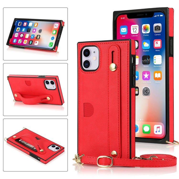 Wrist Strap PU+TPU Shockproof Protective Case with Crossbody Lanyard & Holder & Card Slot, For iPhone 6, For iPhone 7 / 8 / SE 2020, For iPhone 6 Plus, For iPhone 8 Plus / 7 Plus, For iPhone XS / X, For iPhone XR, For iPhone XS Max, For iPhone 11������...