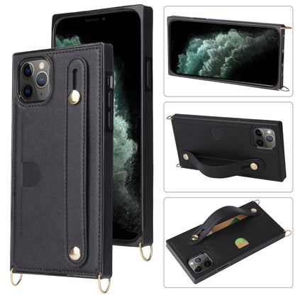 Wrist Strap PU+TPU Shockproof Protective Case with Crossbody Lanyard & Holder & Card Slot, For iPhone 6, For iPhone 7 / 8 / SE 2020, For iPhone 6 Plus, For iPhone 8 Plus / 7 Plus, For iPhone XS / X, For iPhone XR, For iPhone XS Max, For iPhone 11������...