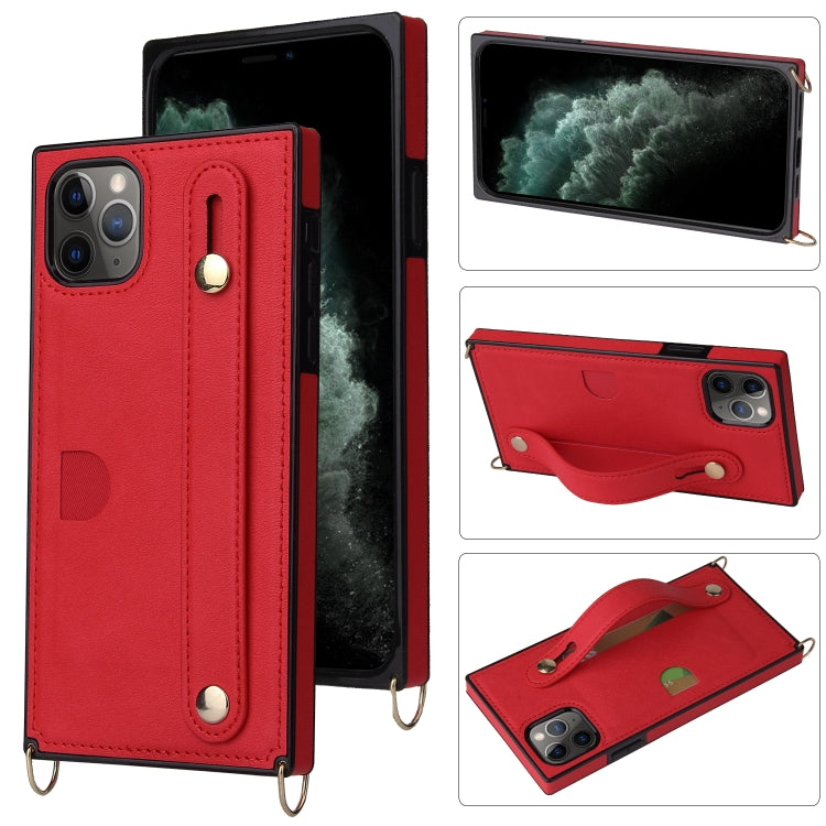 Wrist Strap PU+TPU Shockproof Protective Case with Crossbody Lanyard & Holder & Card Slot, For iPhone 6, For iPhone 7 / 8 / SE 2020, For iPhone 6 Plus, For iPhone 8 Plus / 7 Plus, For iPhone XS / X, For iPhone XR, For iPhone XS Max, For iPhone 11������...