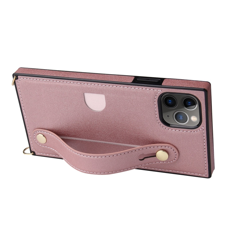 Wrist Strap PU+TPU Shockproof Protective Case with Crossbody Lanyard & Holder & Card Slot, For iPhone 11 Pro Max