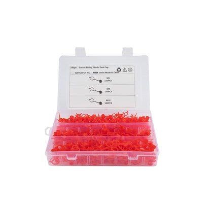 350 PCS M6 / M8 / M10 Polyethylene Plastic Dust Cover Cap Assortment Kits for Oil Grease Zerk Fitting, 350 PCS