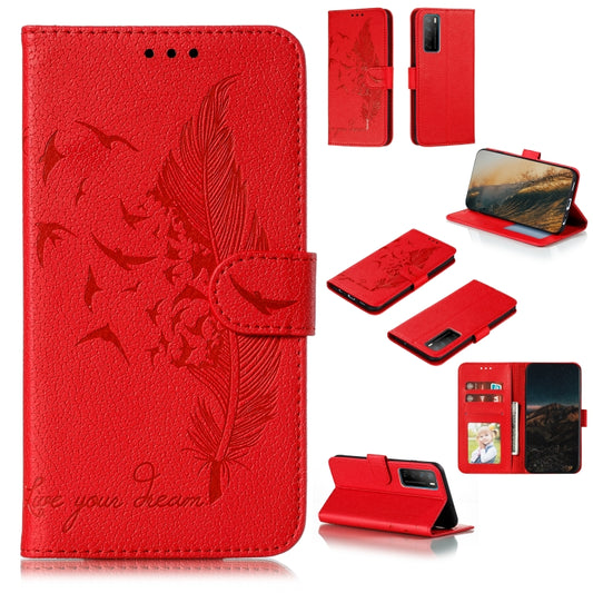 Feather Pattern Litchi Texture Horizontal Flip Leather Case with Wallet & Holder & Card Slots, For Huawei Honor Play 4, For Samsung Galaxy A01 Core, For Samsung Galaxy M31s, For Xiaomi Note 10 Lite