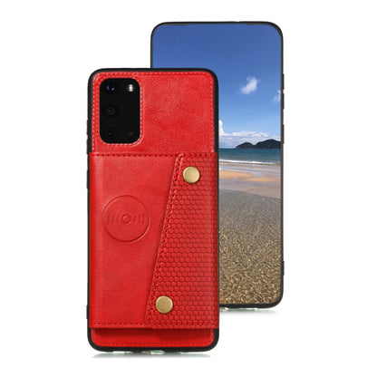 Double Buckle PU + TPU Shockproof Magnetic Protective Case with Card Slot & Holder, For Samsung Galaxy S20 FE