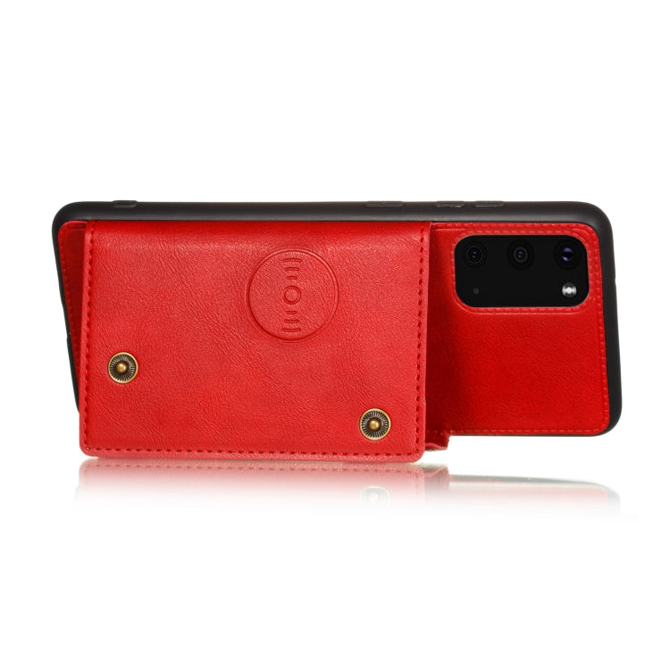 Double Buckle PU + TPU Shockproof Magnetic Protective Case with Card Slot & Holder, For Samsung Galaxy S20 FE