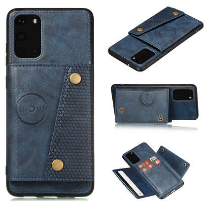 Double Buckle PU + TPU Shockproof Magnetic Protective Case with Card Slot & Holder, For Samsung Galaxy S20 FE