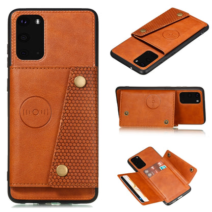 Double Buckle PU + TPU Shockproof Magnetic Protective Case with Card Slot & Holder, For Samsung Galaxy S20 FE