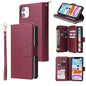 Zipper Wallet Bag Horizontal Flip PU Leather Case with Holder & 9 Card Slots & Wallet & Lanyard & Photo Frame, For iPhone 11, For iPhone 11 Pro, For iPhone 11 Pro Max, For iPhone SE 2022 / SE 2020 / 8 / 7, For iPhone 12 mini, For iPhone 12 / 12 Pro����...