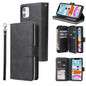 Zipper Wallet Bag Horizontal Flip PU Leather Case with Holder & 9 Card Slots & Wallet & Lanyard & Photo Frame, For iPhone 11, For iPhone 11 Pro, For iPhone 11 Pro Max, For iPhone SE 2022 / SE 2020 / 8 / 7, For iPhone 12 mini, For iPhone 12 / 12 Pro����...