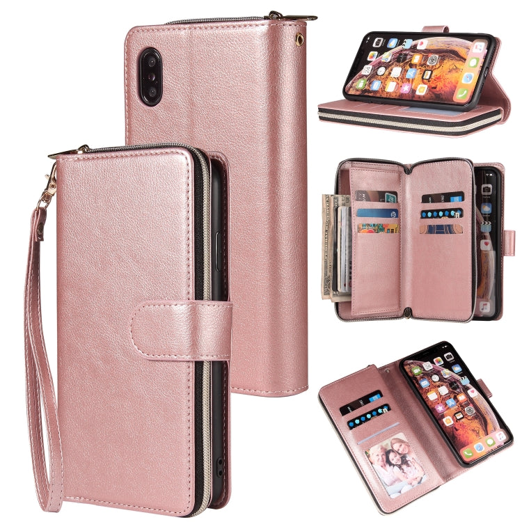 Zipper Wallet Bag Horizontal Flip PU Leather Case with Holder & 9 Card Slots & Wallet & Lanyard & Photo Frame, For iPhone 11, For iPhone 11 Pro, For iPhone 11 Pro Max, For iPhone SE 2022 / SE 2020 / 8 / 7, For iPhone 12 mini, For iPhone 12 / 12 Pro����...