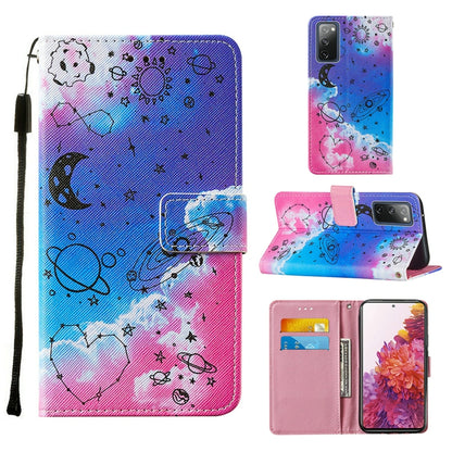 Colored Drawing Pattern Horizontal Flip Leather Case with Holder & Card Slot & Lanyard, For Samsung Galaxy S20 FE, For Samsung Galaxy S20 FE 5G