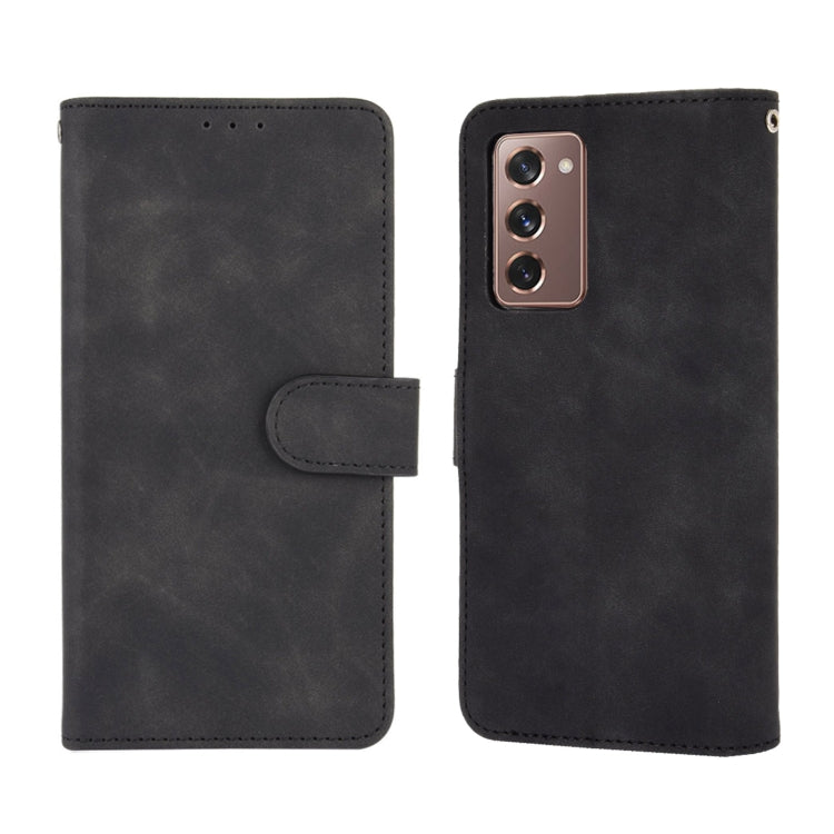 For Samsung Galaxy Z Fold2 5G Solid Color Skin Feel Magnetic Buckle Horizontal Flip Calf Texture PU Leather Case with Holder & Card Slots & Wallet, For Samsung Galaxy Z Fold2 5G