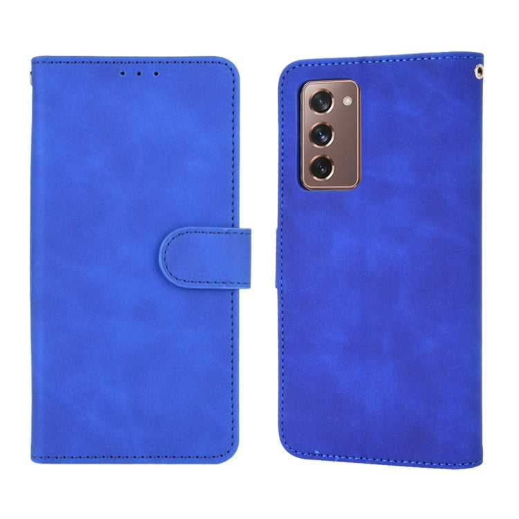 For Samsung Galaxy Z Fold2 5G Solid Color Skin Feel Magnetic Buckle Horizontal Flip Calf Texture PU Leather Case with Holder & Card Slots & Wallet, For Samsung Galaxy Z Fold2 5G