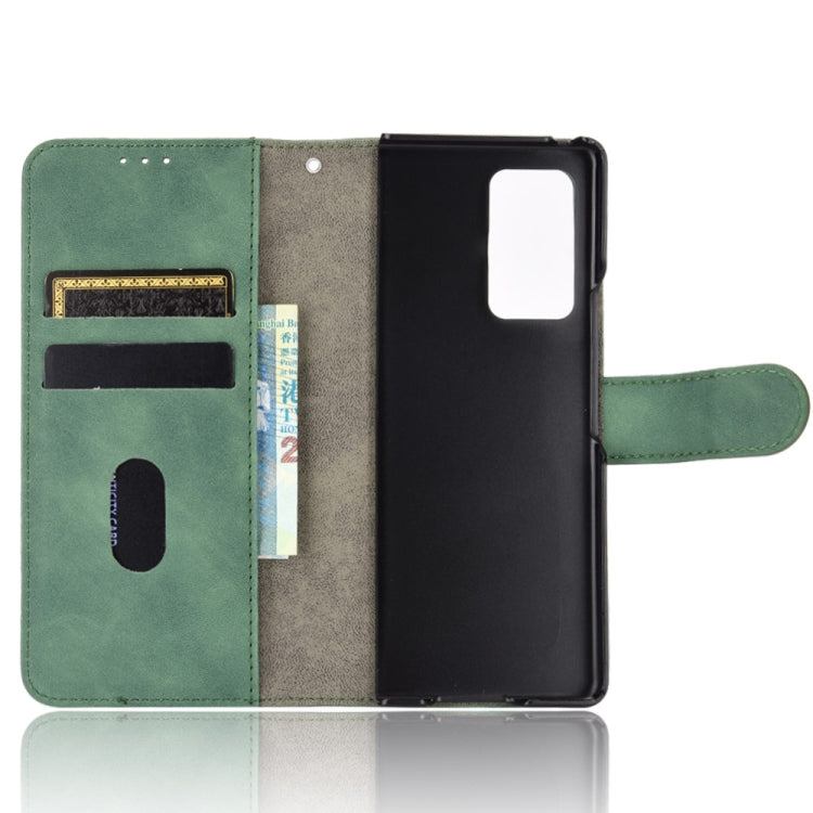 For Samsung Galaxy Z Fold2 5G Solid Color Skin Feel Magnetic Buckle Horizontal Flip Calf Texture PU Leather Case with Holder & Card Slots & Wallet, For Samsung Galaxy Z Fold2 5G