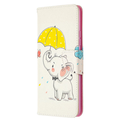 Colored Drawing Pattern Horizontal Flip Leather Case with Holder & Card Slots & Wallet, For Samsung Galaxy A42 5G